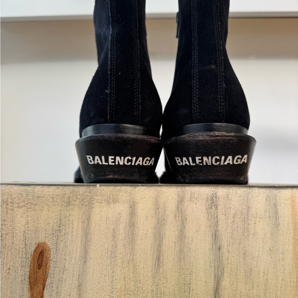 Balenciaga Black Suede Ankle Boots